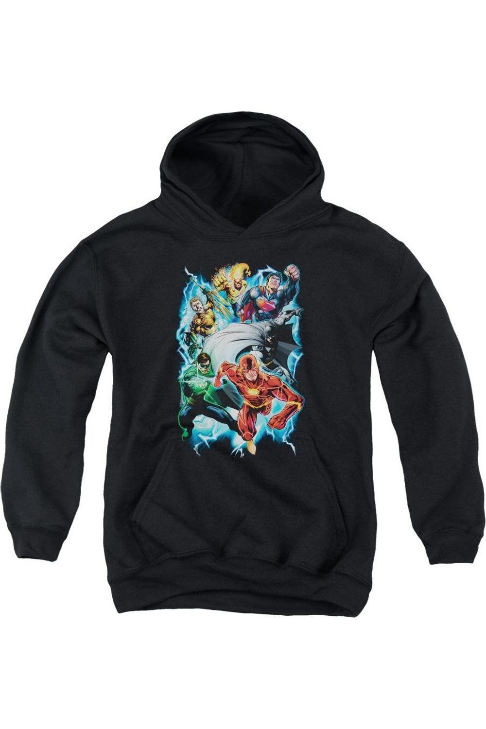 

Толстовка с капюшоном Justice League of America Electric Team для детей Gildan, черный