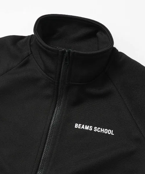 Детская джерсовая куртка BEAMS SCHOOL с капюшоном, тёмно-синяя — фото 3