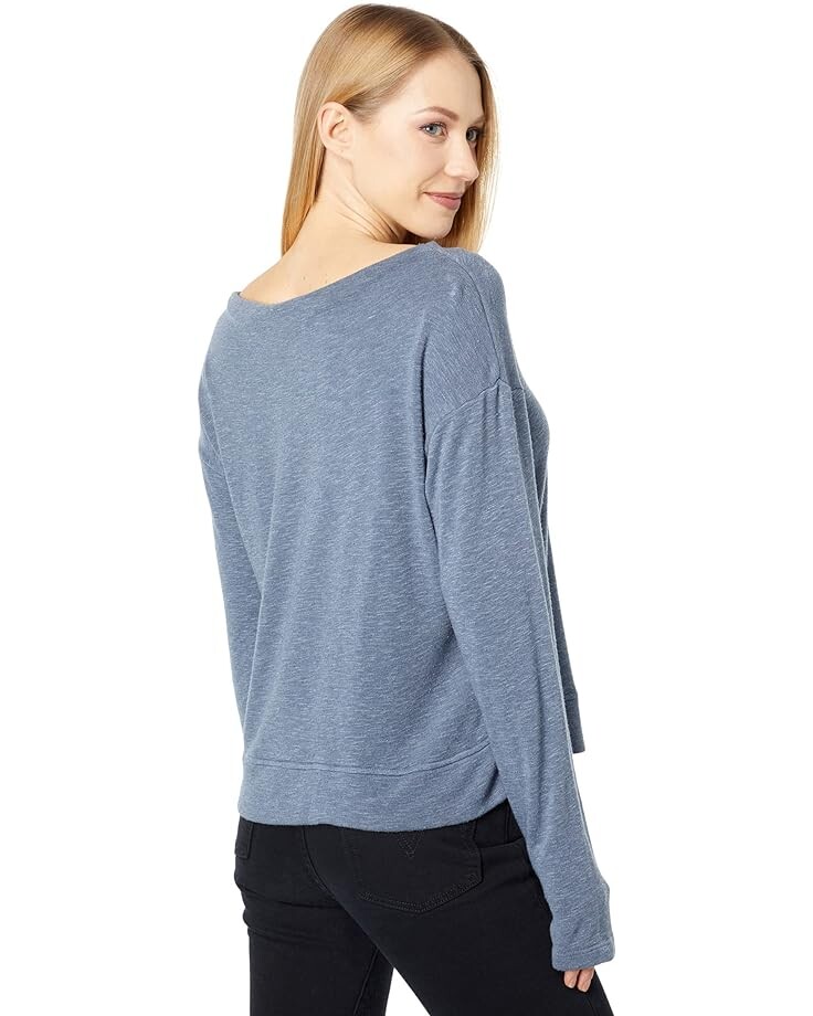 

Свитер Mod-o-doc Soft Slubby Terrycloth Long Sleeve Draped Mock Neck Pullover, цвет Magnetic