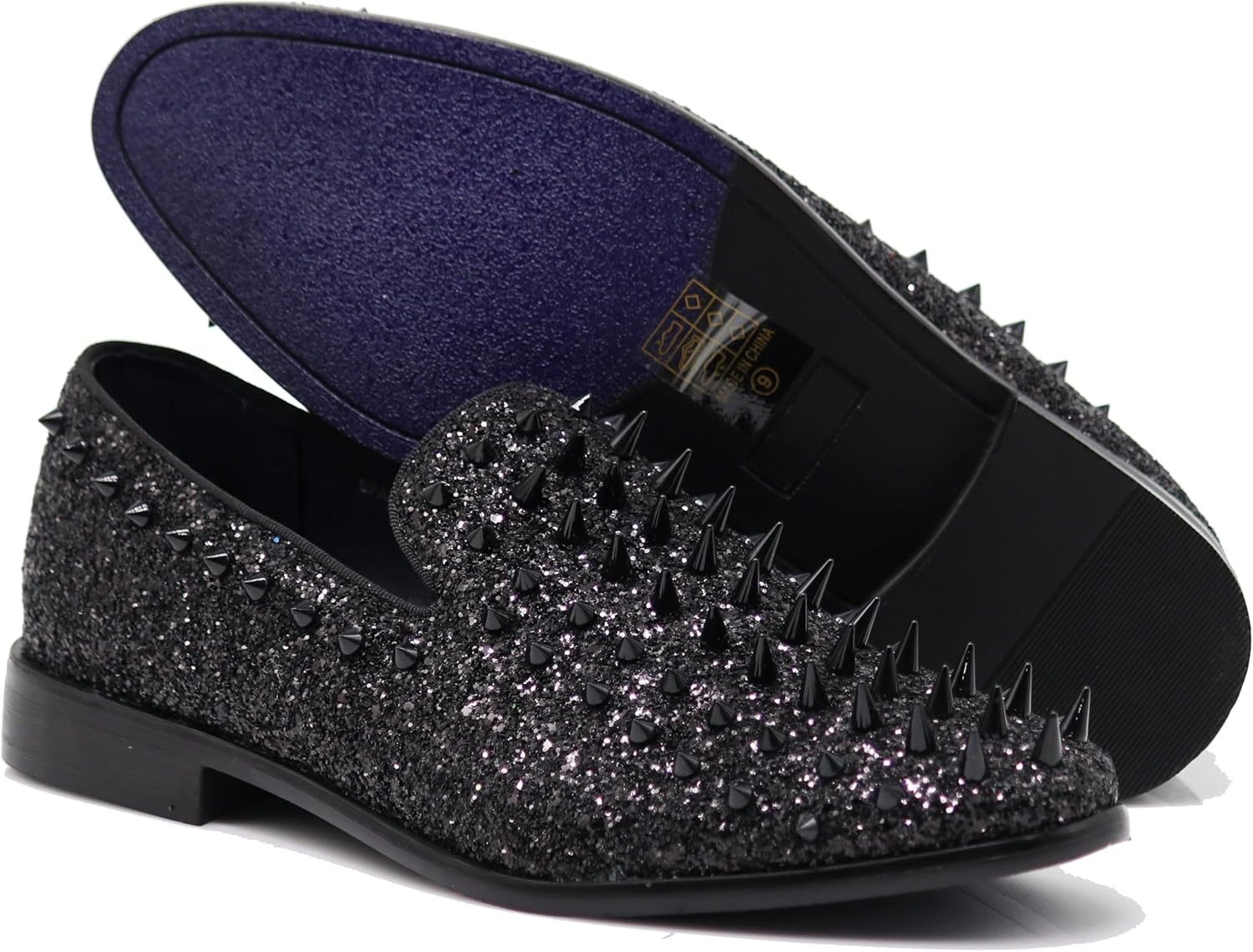 

Мужские винтажные лоферы SPK16 с шипами, слипоны, модная обувь, классические вечерние туфли-токседо Enzo Romeo, черный