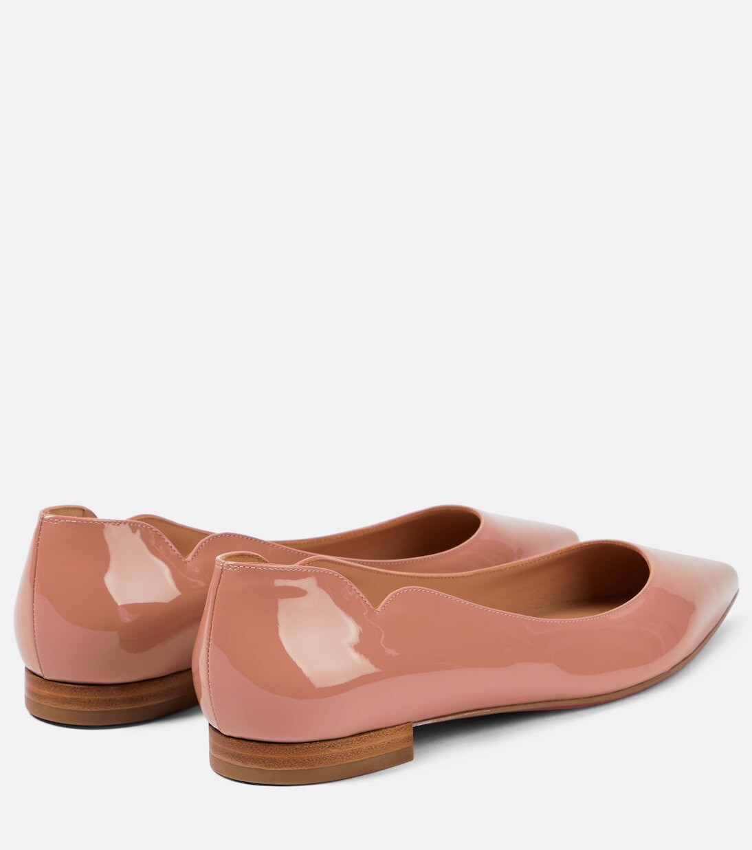 Горячие лакированные балетки chickita Christian Louboutin, бежевый — фото 3