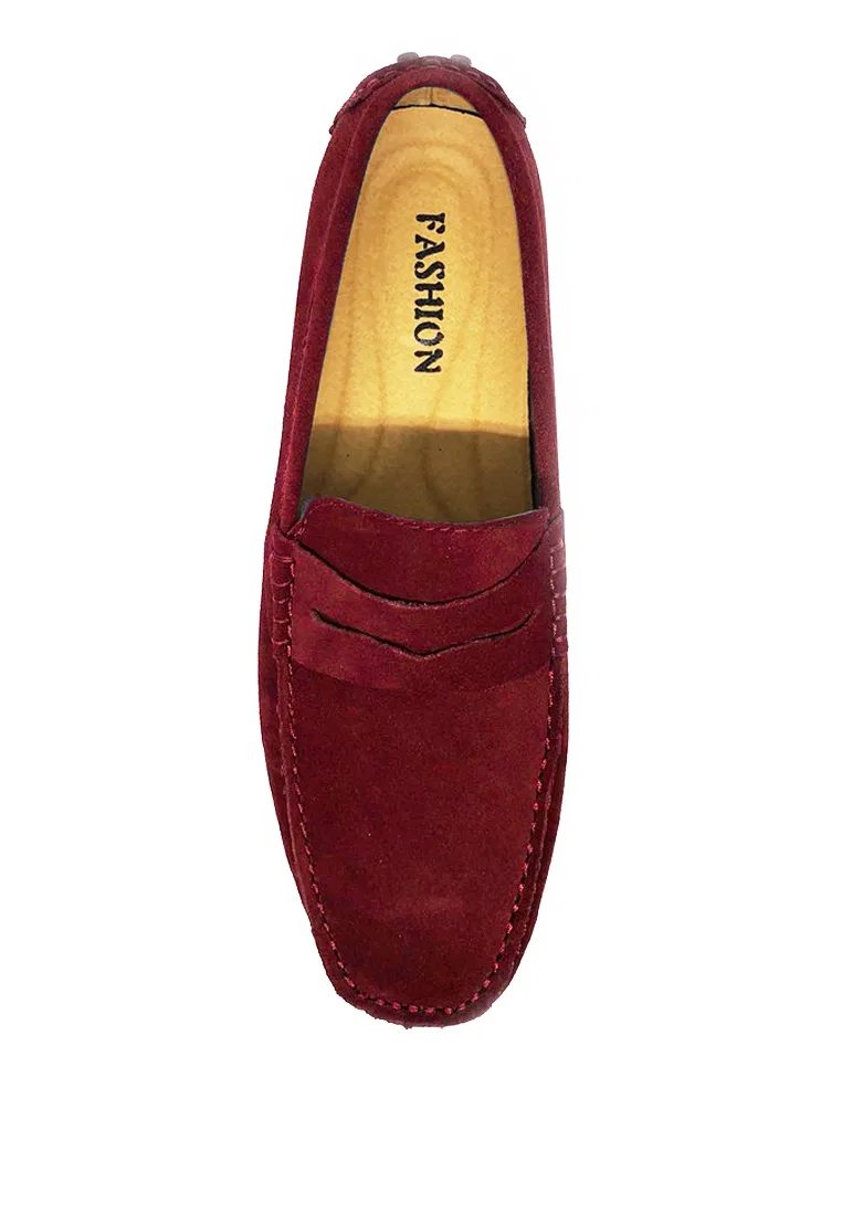 Туфли лоферы замшевые MC024 Twenty Eight Shoes, бордовый — фото 3