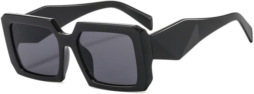 

Модные квадратные солнцезащитные очки для женщин и мужчин в стиле ретро, ​​крупная оправа, роскошные солнцезащитные очки, трендовые оттенки, защита от УФ-излучения UV400 для женщин LXLHWN, Black Grey