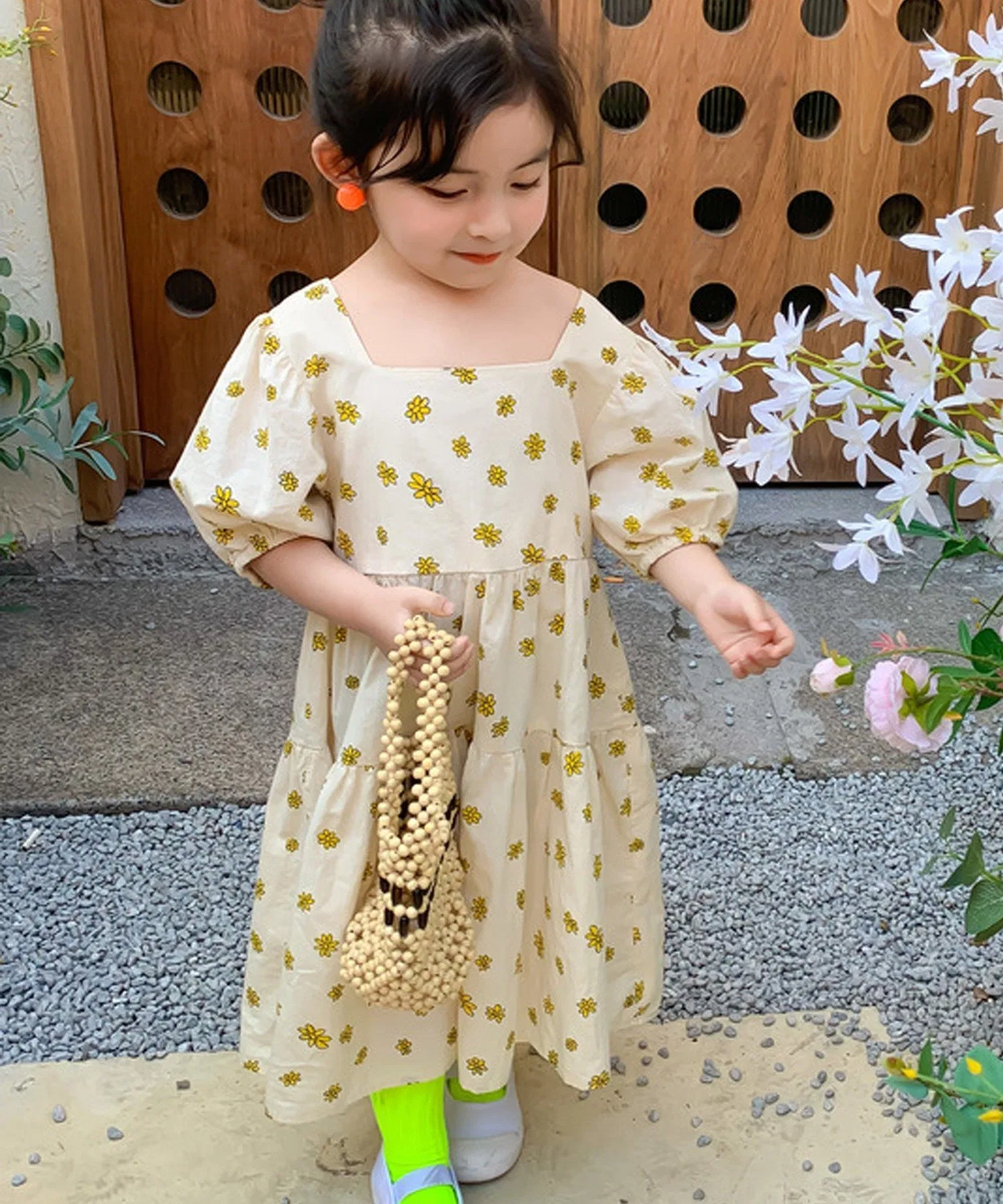 Маленький комплект платьев с цветочным принтом Aimoha Kids, Beige and other shades — фото 2