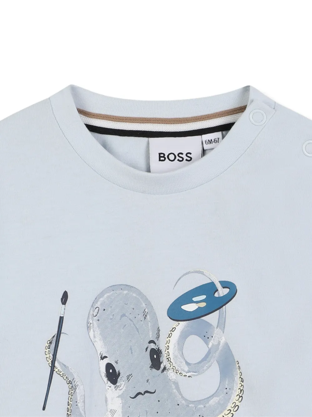 Футболка с длинными рукавами и принтом BOSS Kidswear, синий — фото 3