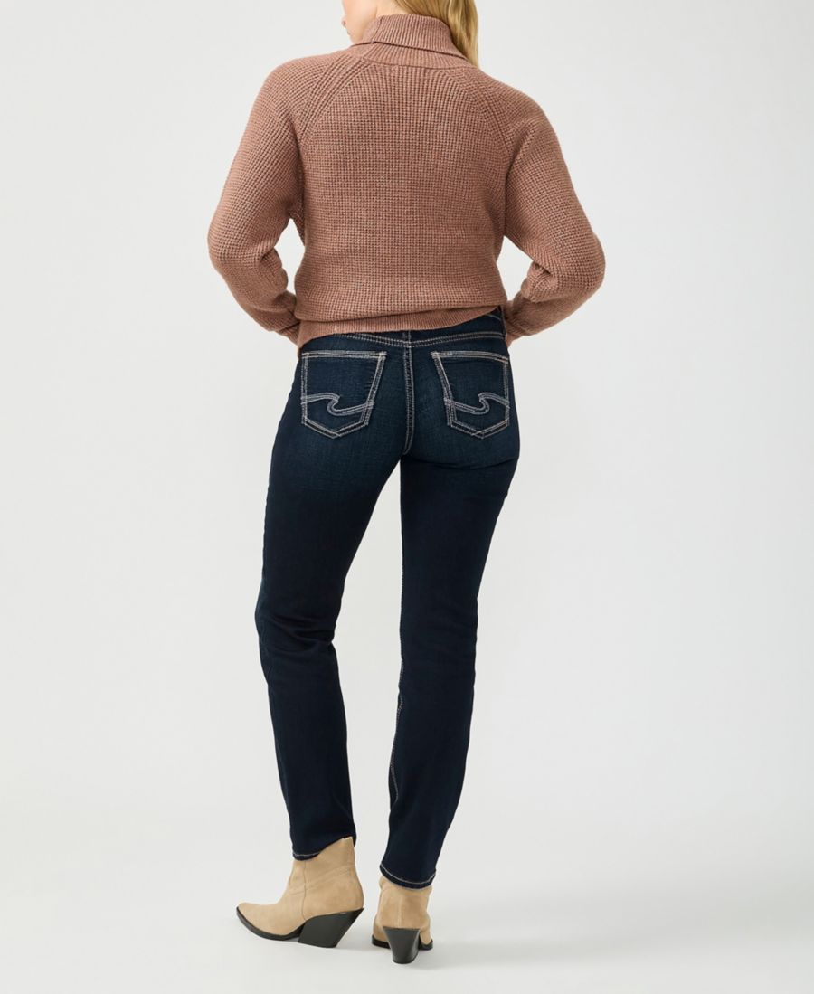 Женские джинсы Suki со средней посадкой, облегающего кроя, прямого кроя Silver Jeans Co, Aurora — фото 3