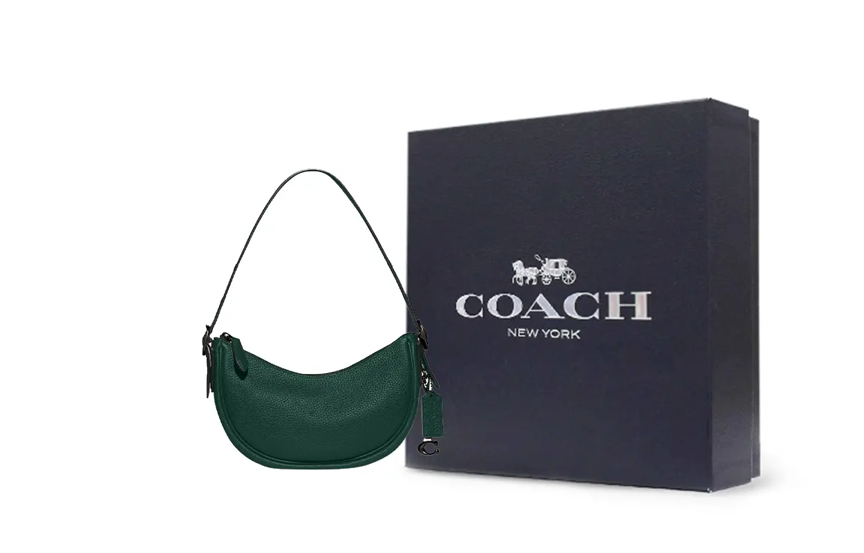 

COACH Сумка через плечо Luna из галечной кожи, женская, цвет forest green