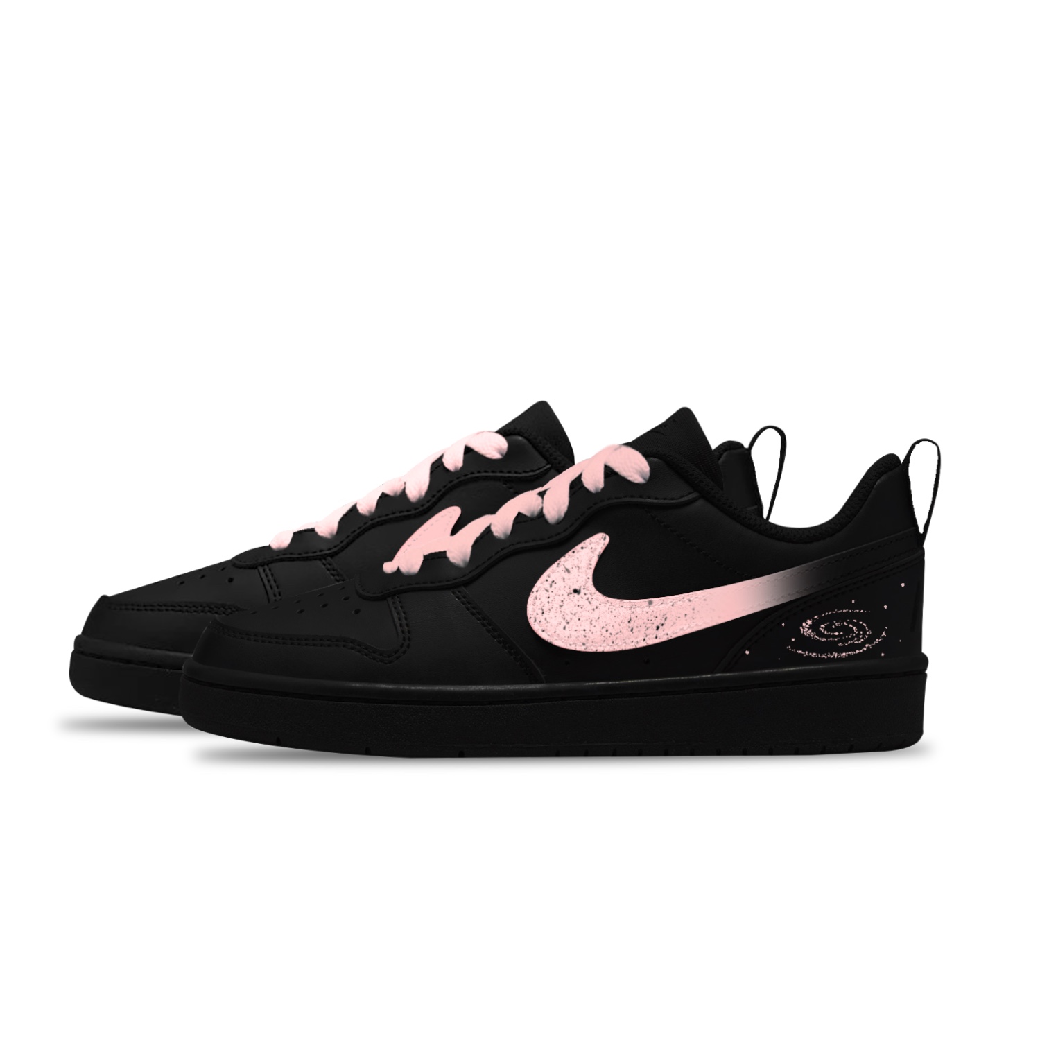Court borough pink universe нескользкая устойчивая к истиранию низкая детская обувь для скейтбординга unisex Nike, черный — фото 4
