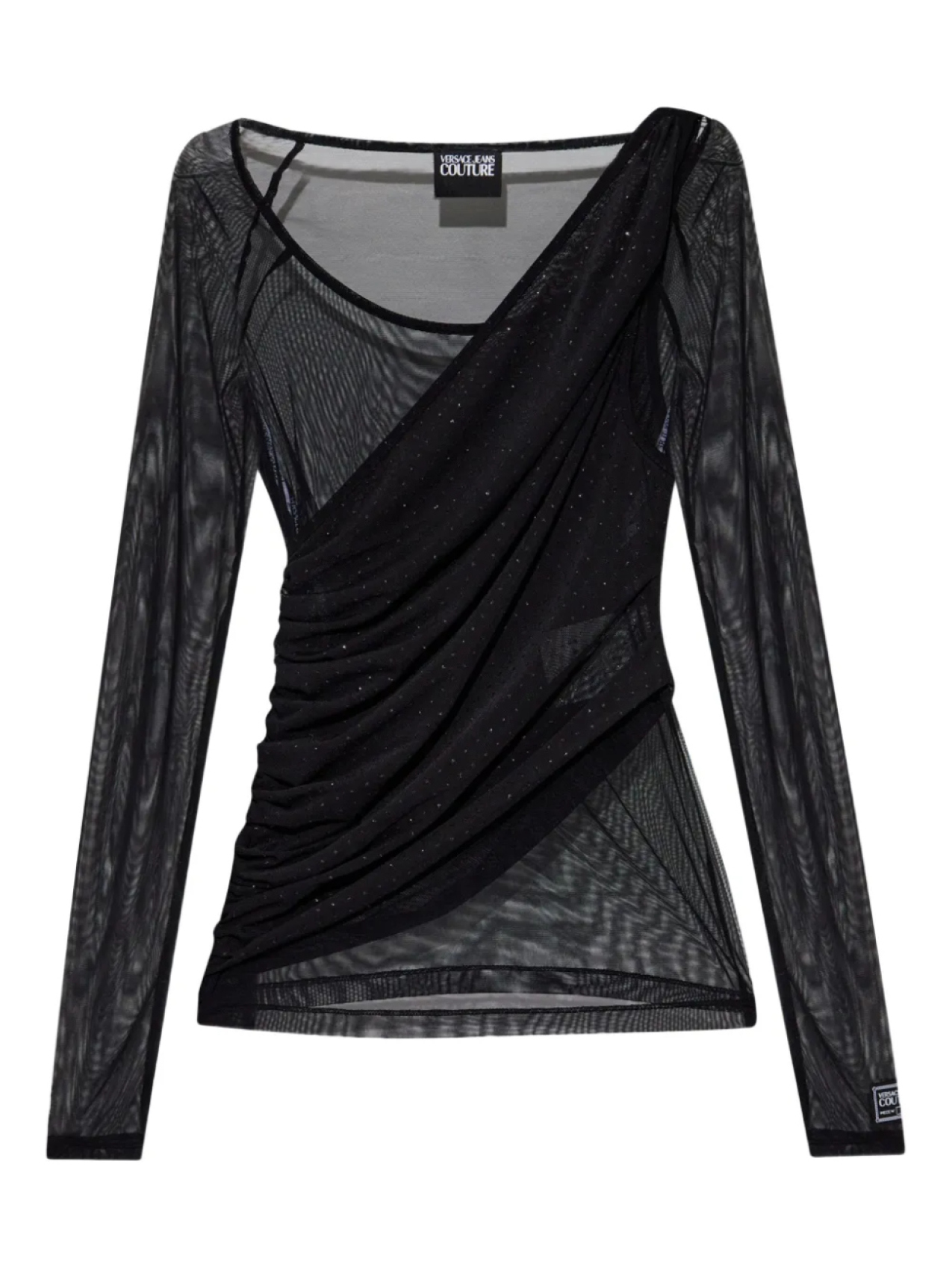 

Топ с драпировкой Versace Jeans Couture, черный