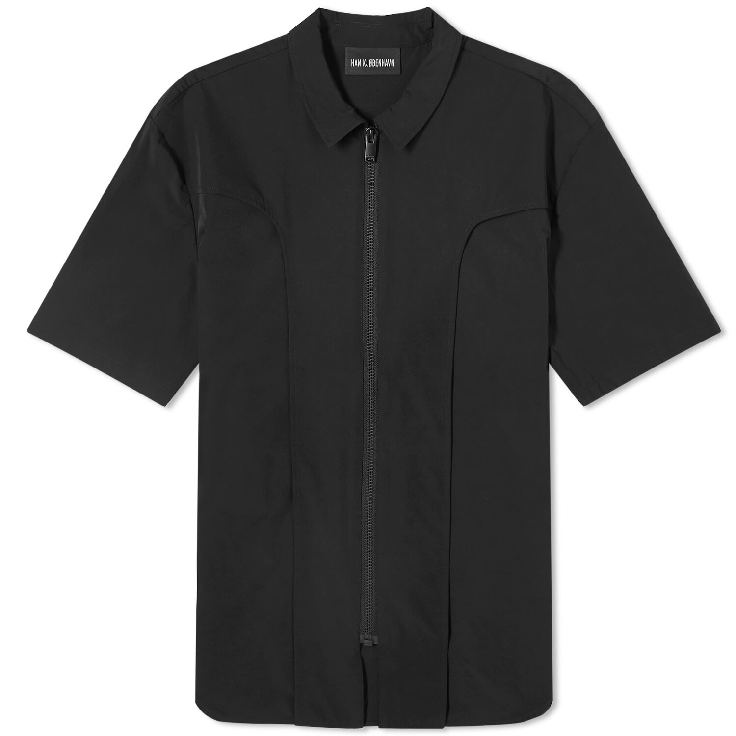 

Рубашка с коротким рукавом Han Kjobenhavn Technical Short Sleeve Zip Shirt, черный