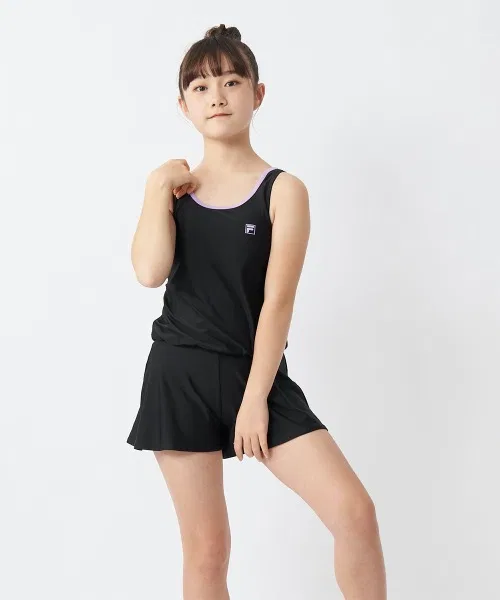 【FILA】Детский школьный купальник-комбинезон, школьный купальник, купальник для плавания, защита от ультрафиолета UPF50+ — фото 4