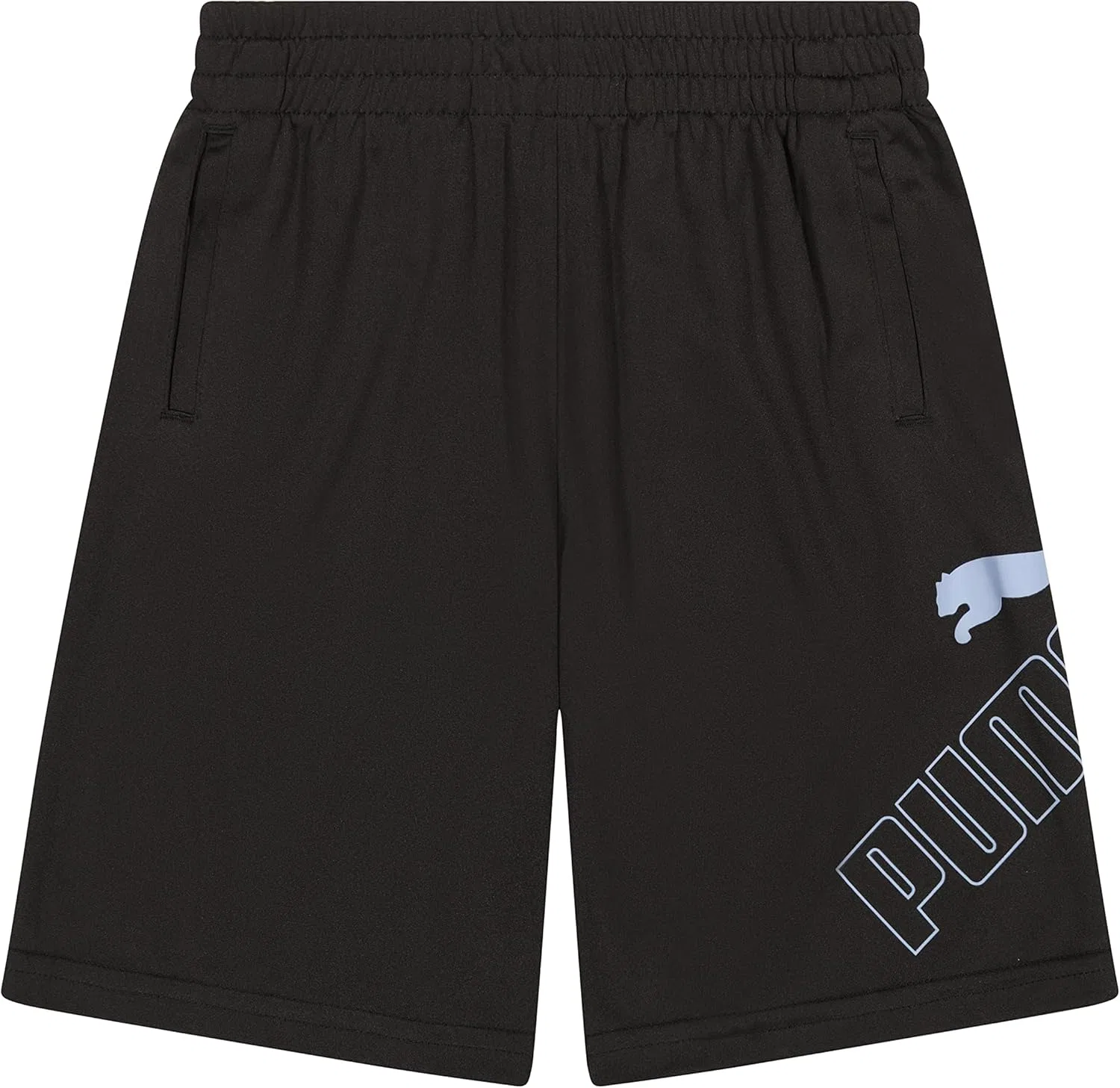 Детские спортивные шорты Puma Essential, с логотипом и принтом, эластичный пояс, черный — фото 4