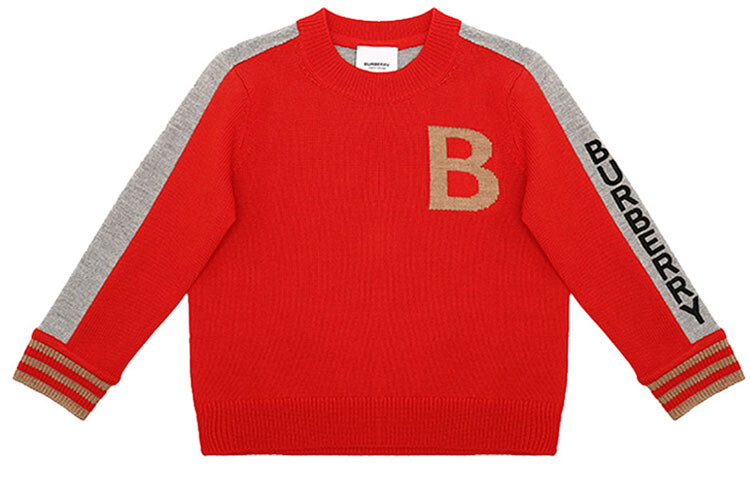 

Свитер детский Burberry, красный / серый