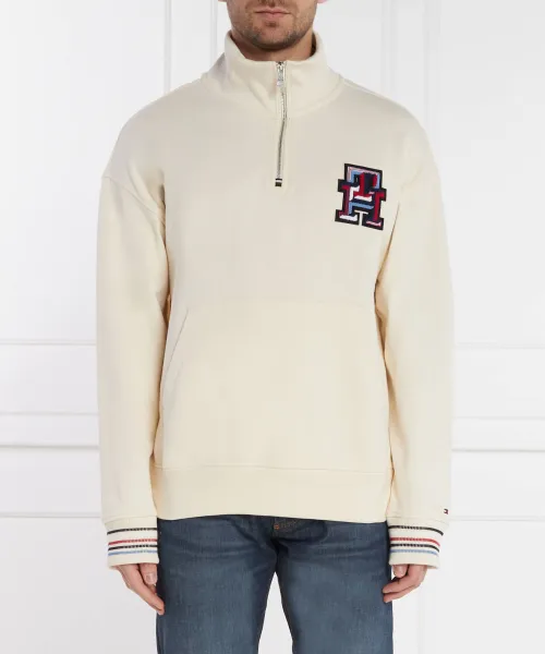 Толстовка с застежкой-молнией 1/4 с монограммой Oversize fit Tommy Hilfiger, бежевый