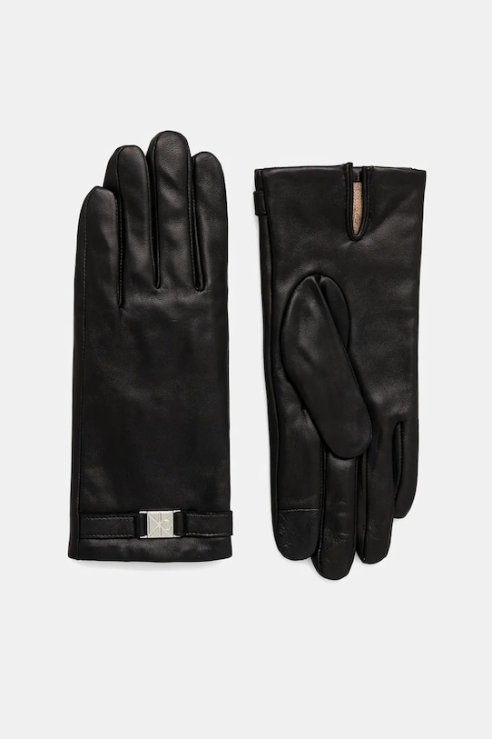 

Кожаные перчатки Calvin Klein, черный