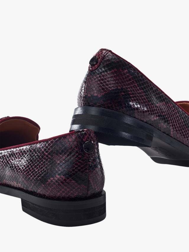 Fillipa туфли-лодочки с узлом и кисточками в змеином принте Moda in Pelle, Burgundy/Black — фото 4
