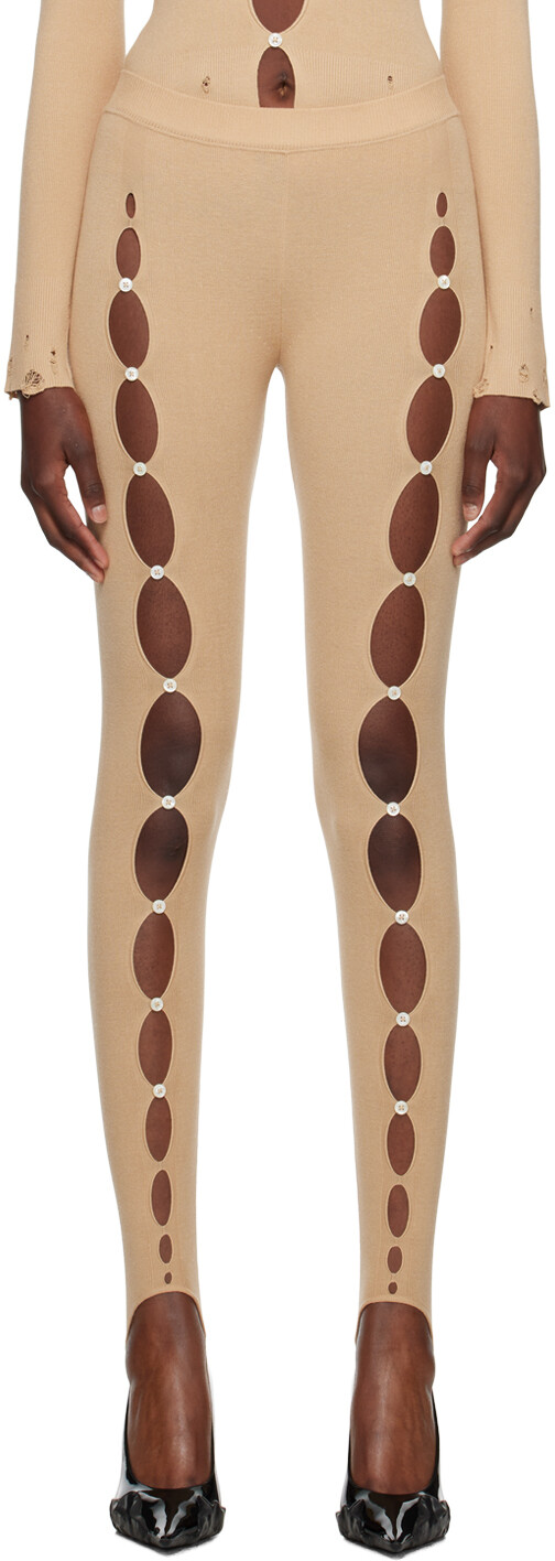 

Бежевые леггинсы с вырезом Rui