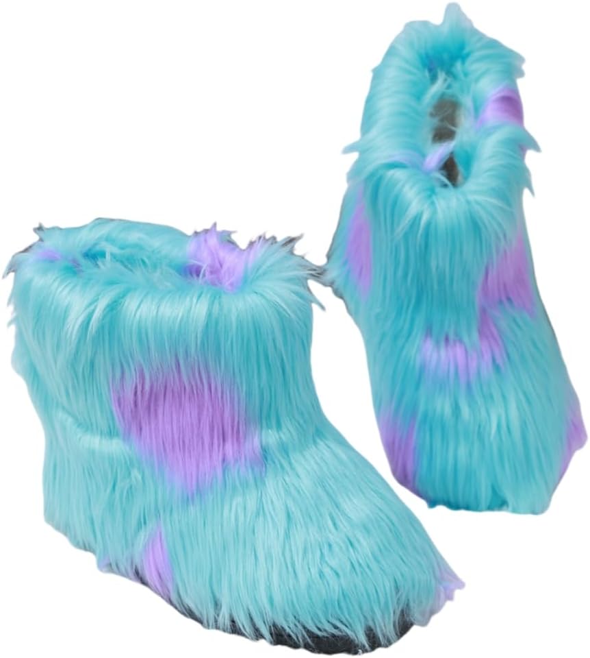 

Детские зимние теплые плюшевые сапоги из искусственного меха с пушистой опушкой, полусапожки до середины голени Canyoule, Blue