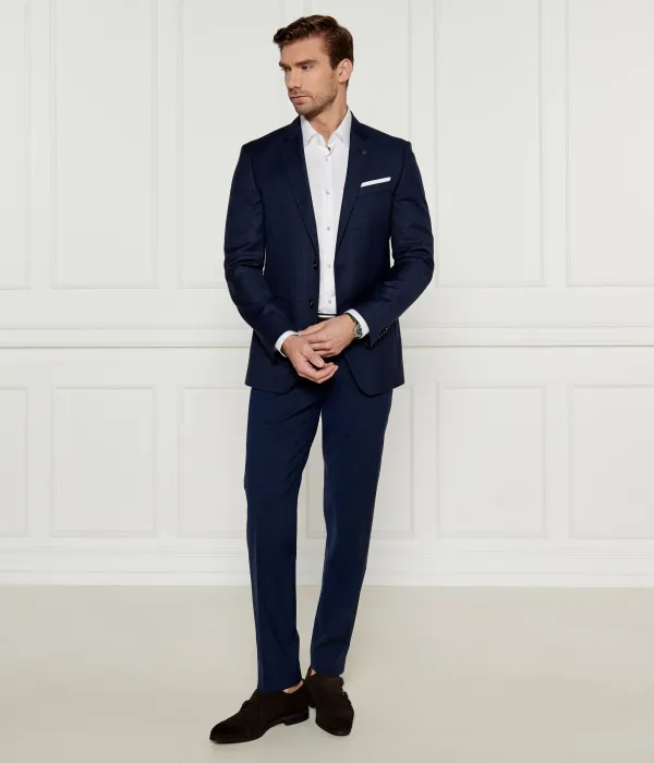 Элегантная шерстяная куртка H-Hutson Slim fit Boss, синий — фото 2