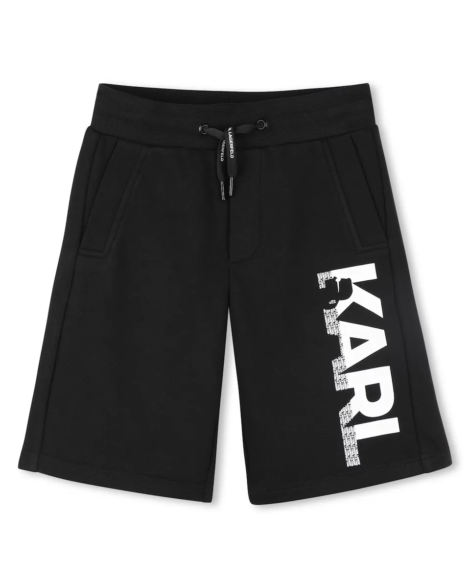 

Baby boy хлопковые шорты-бермуды с логотипом Karl Lagerfeld Kids, чёрный