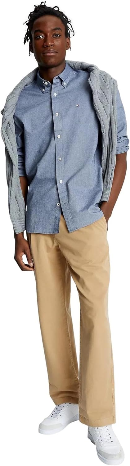 Рубашка Tommy Hilfiger Signature Long Sleeve Casual Button Down, пустынное небо — фото 2