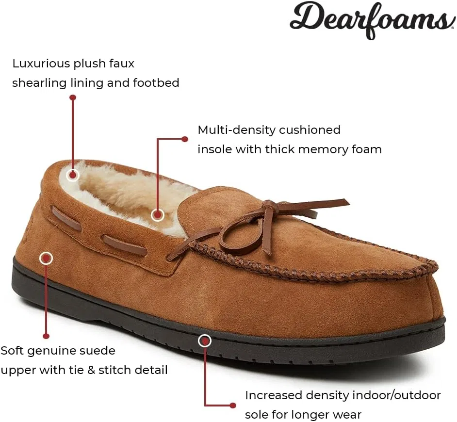 Мокасины из замши с памятью формы на шнурках Dearfoams, каштановый — фото 3