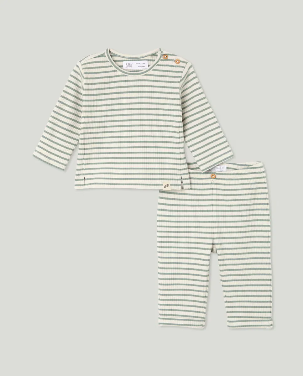 

Ребристый комплект Baby El Corte Inglés, зеленый