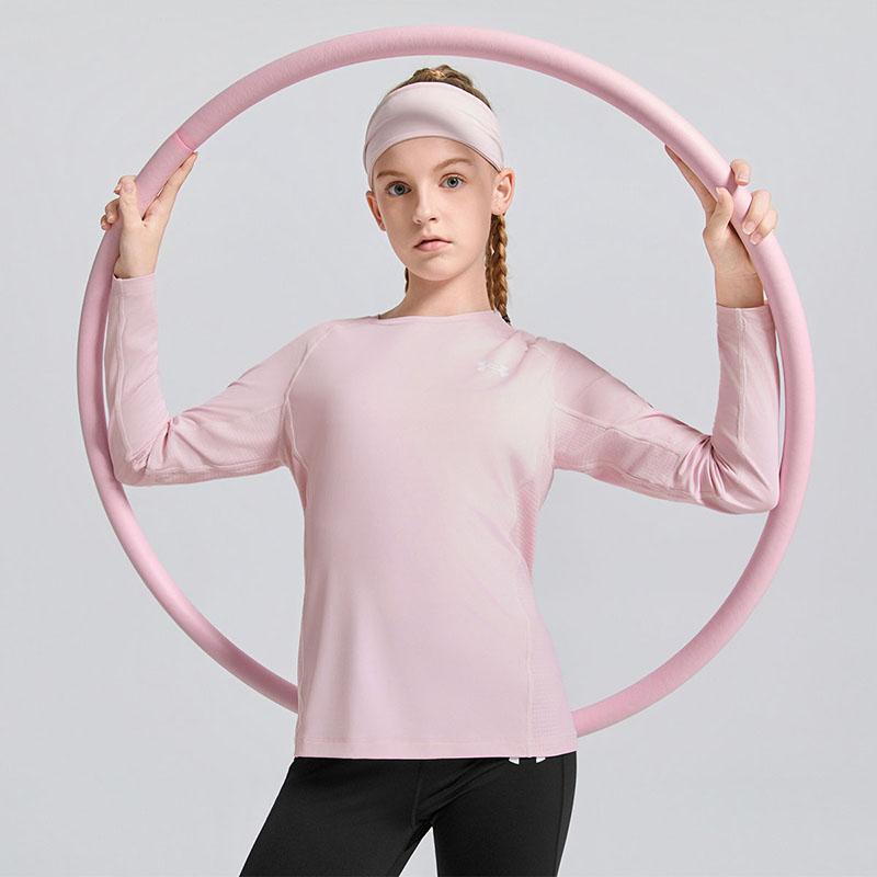 Футболка для детей Quick Dry, для всесторонних тренировок подростков Under Armour, fresh розовый — фото 4