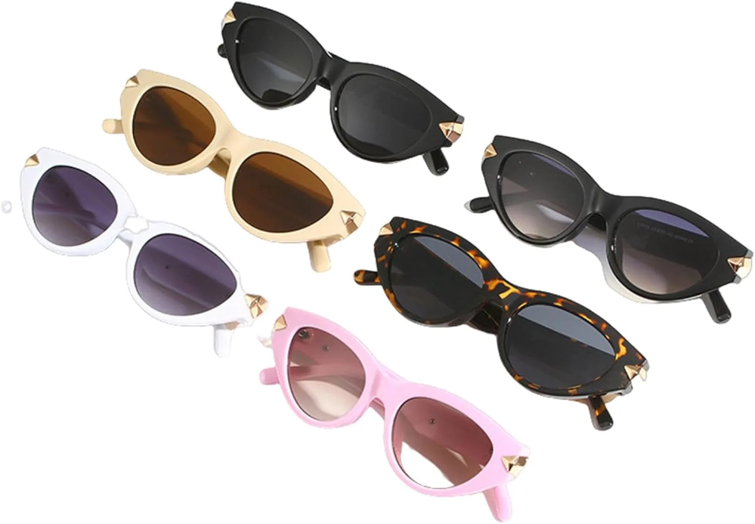 

Модные панк-солнцезащитные очки «кошачий глаз» для женщин, черные, для активного отдыха, с защитой от УФ-излучения UV400, для мужчин VVTWSSW, Black-black