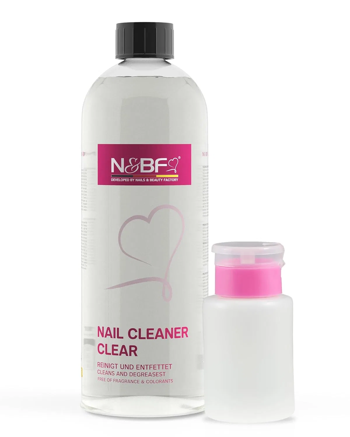 Набор очистителя для ногтей NAILS FACTORY N&BF, 1000 мл + дозатор Nails Factory, Pink 150Ml