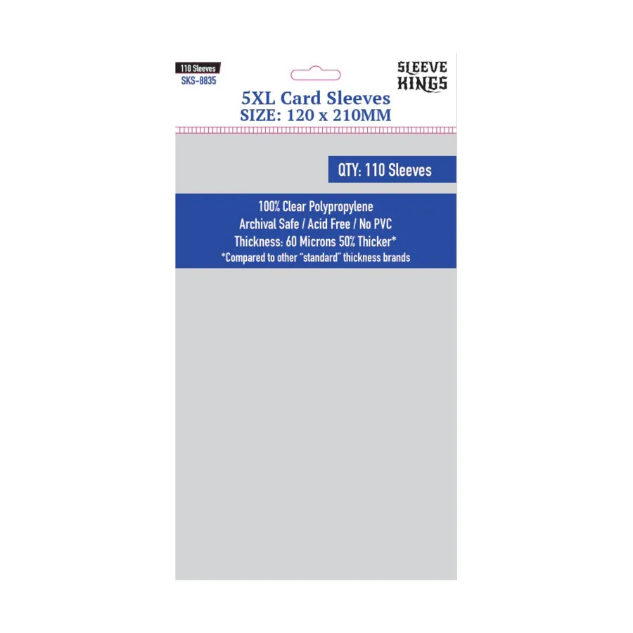 

Карманы для карточек 120x210 мм, 5XL (110), Card Sleeves (Sleeve Kings)