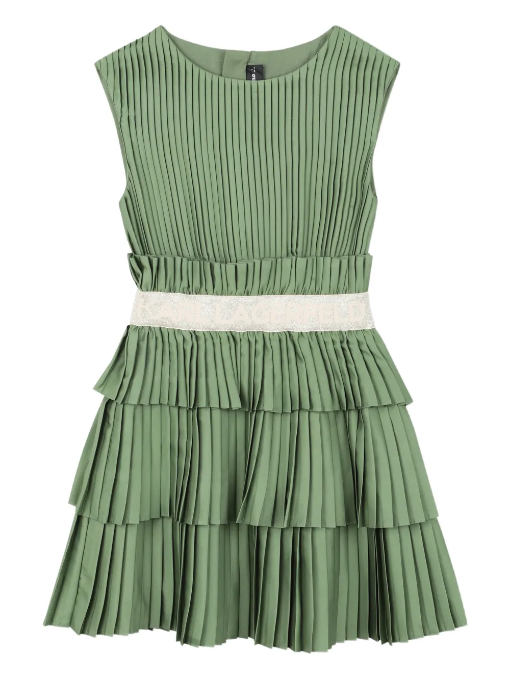 

Ярусное платье со складками Karl Lagerfeld Kids, зеленый