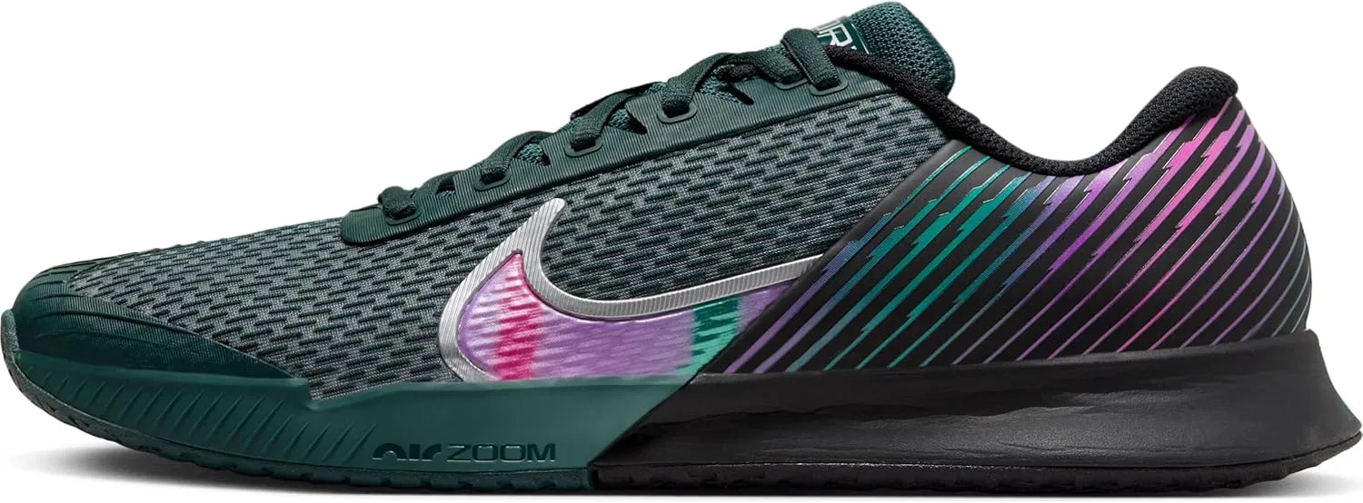 Кроссовки для тенниса Nike Men's M Zoom Vapor Pro 2 HC PRM, Black Multi Colour Deep Jungle Clear Jade