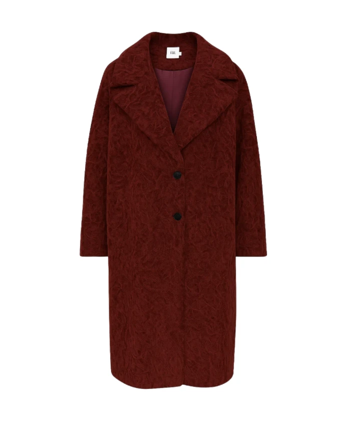 

Длинное пальто бордового цвета с начесом Tiffany, коричневый