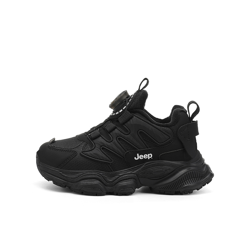 

Противоскользящие и износостойкие теплые детские кроссовки для бега Jeep, черный