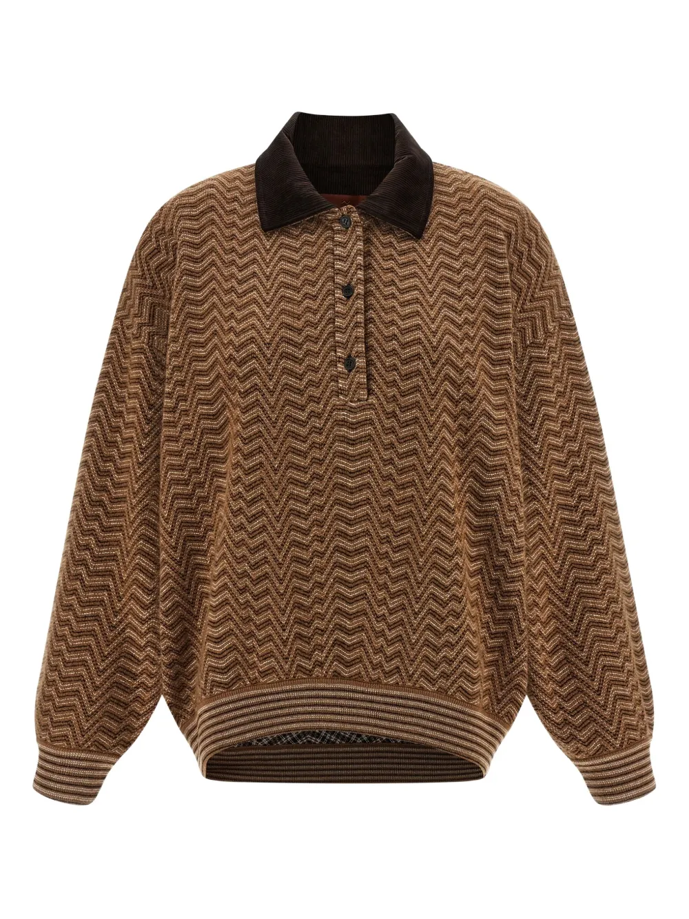 

Поло с зигзагообразным узором Missoni, коричневый