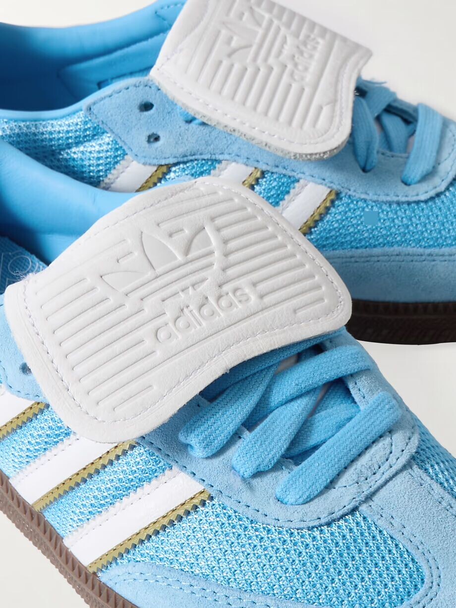 Кроссовки Samba OG из сетки, замши и кожи Adidas Originals, голубой — фото 4