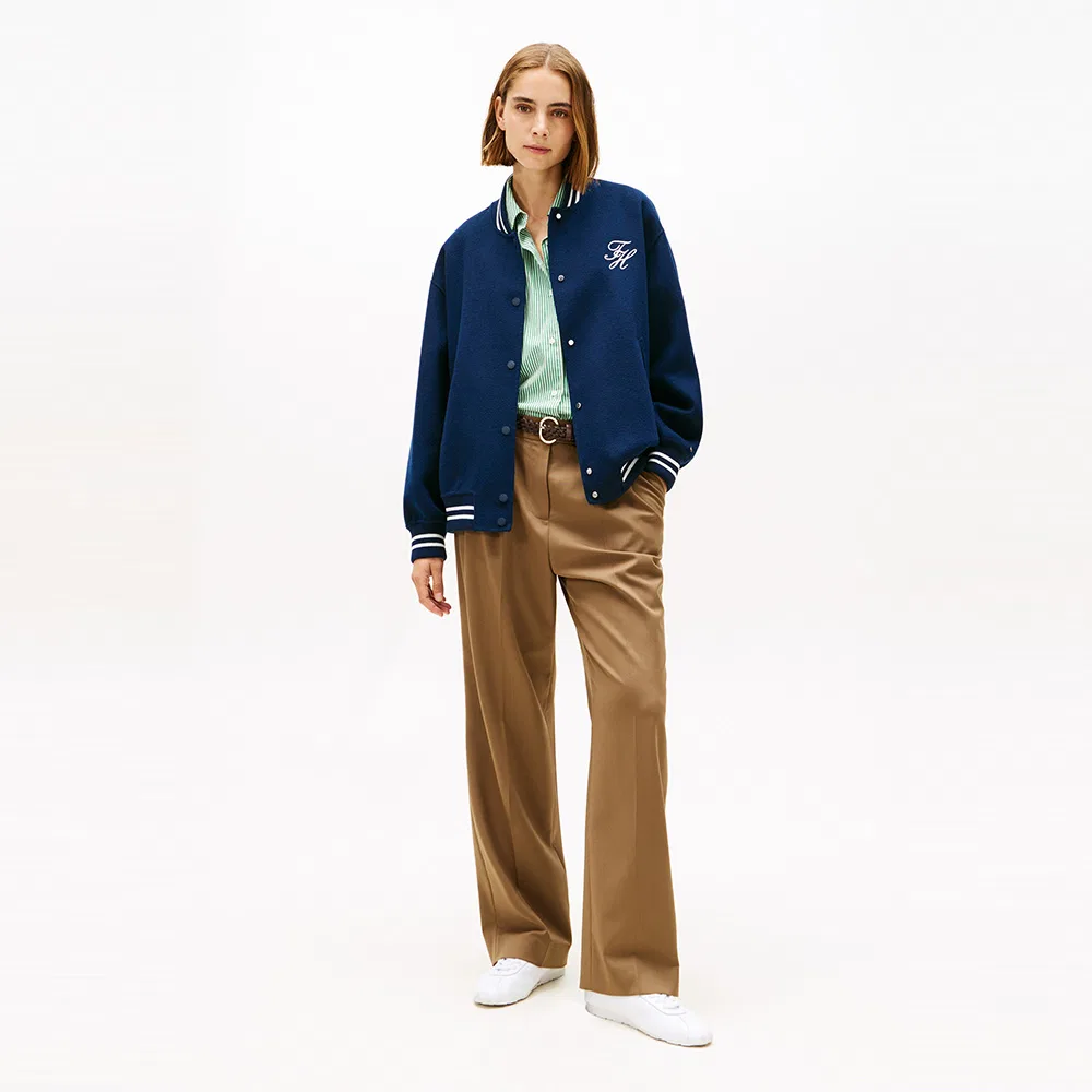 Женский шерстяной бомбер тёмно-синего цвета от Tommy Hilfiger Women — фото 3