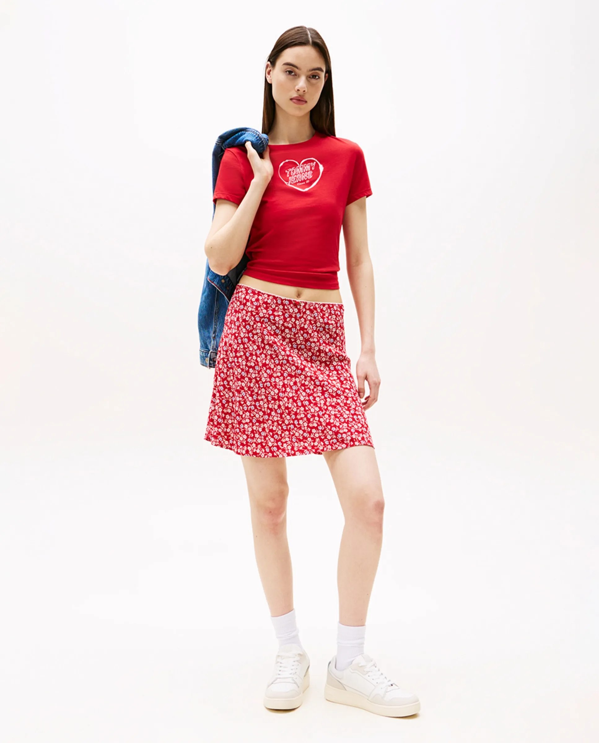 

Мини-юбка с принтом Tommy Jeans, красный