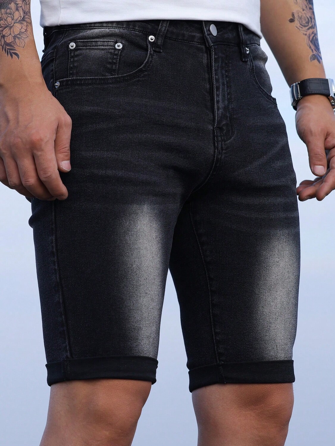 

Шорты джинсовые мужские Manfinity Homme узкого кроя, серый