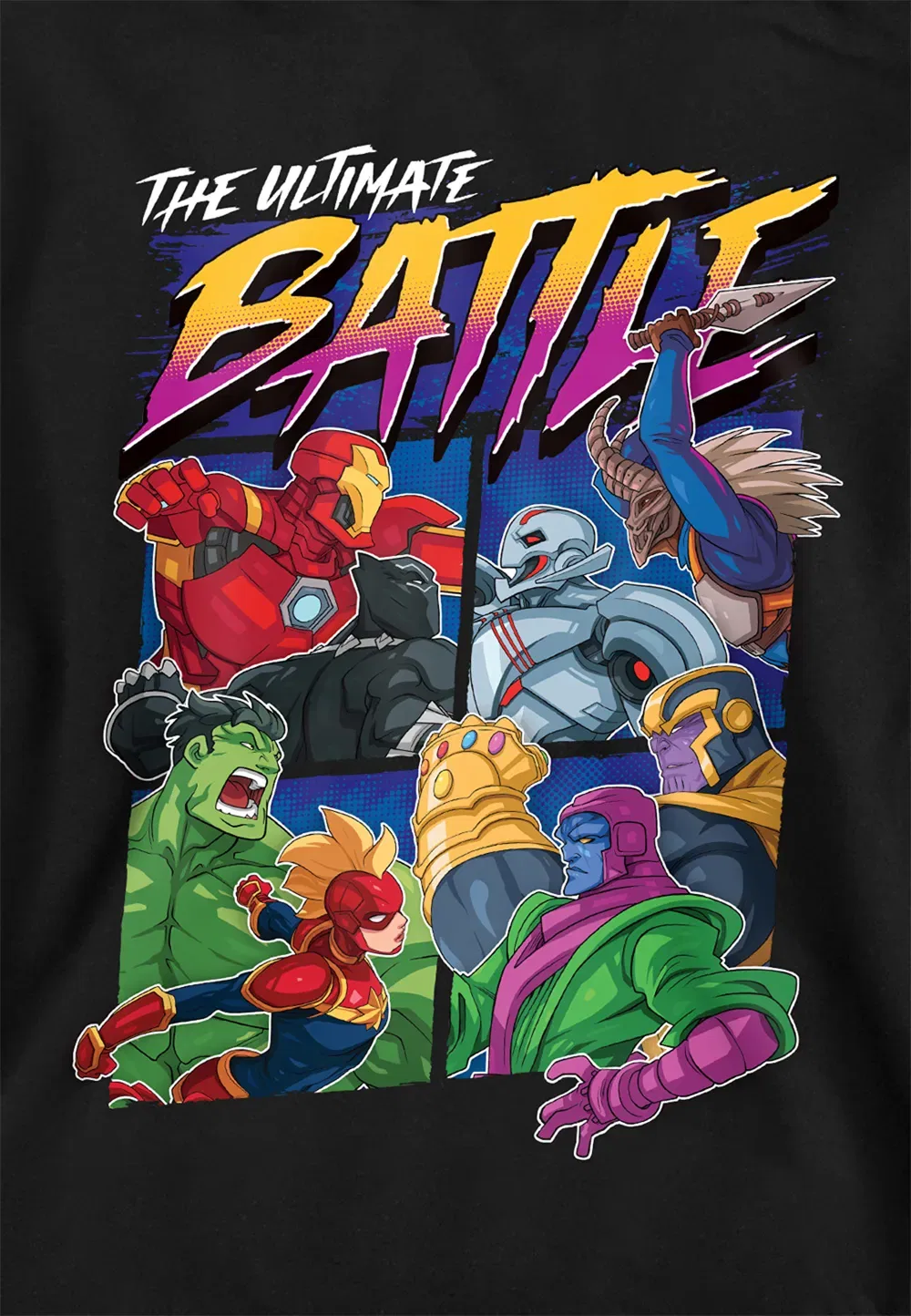 Детская худи Marvel The Ultimate Battle, черная, черный — фото 2