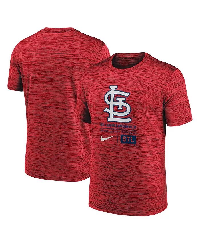 

Мужская красная футболка St. Louis Cardinals с большим логотипом Velocity Nike