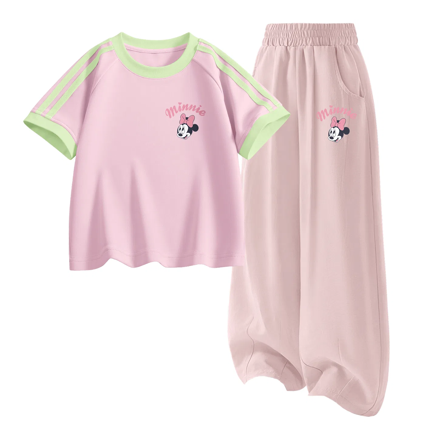 Детский спортивный костюм Casual Sportswear 2 Piece Set Disney, Di Xin Tian K Mousse Pink+Di Xin Tian K Rose Pink — фото 3