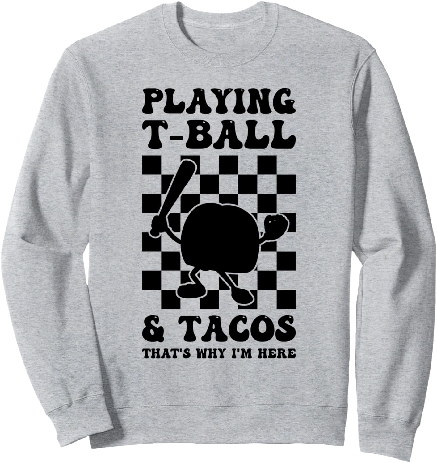 

Вот почему вам стоит поиграть в бейсбол для малышей и поесть тако - забавная толстовка с изображением бейсбольной команды для малышей Funny Teeball Quotes, серый