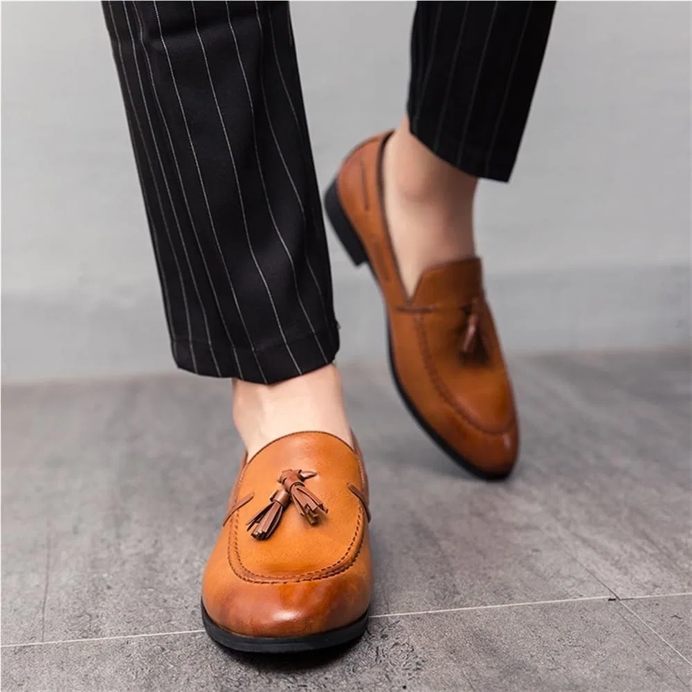Лоферы дышащие Mens Tassel Loafers, коричневый UOPYNE — фото 3