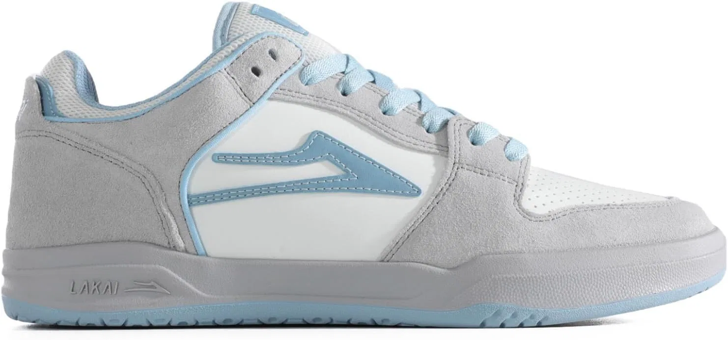 Мужские скейтбордистские кроссовки Lakai Cardiff - дышащие повседневные кроссовки, Grey Suede Desaturated Blue