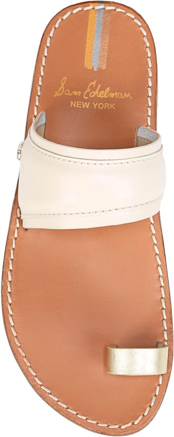 Сандалии на плоской подошве Margit Sam Edelman, цвет Modern Ivory/Gold Leather — фото 2