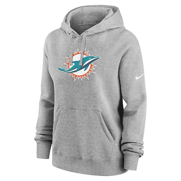 Толстовка с капюшоном Miami Dolphins Club Fleece, женская, цвет heather gray Nike — фото 3