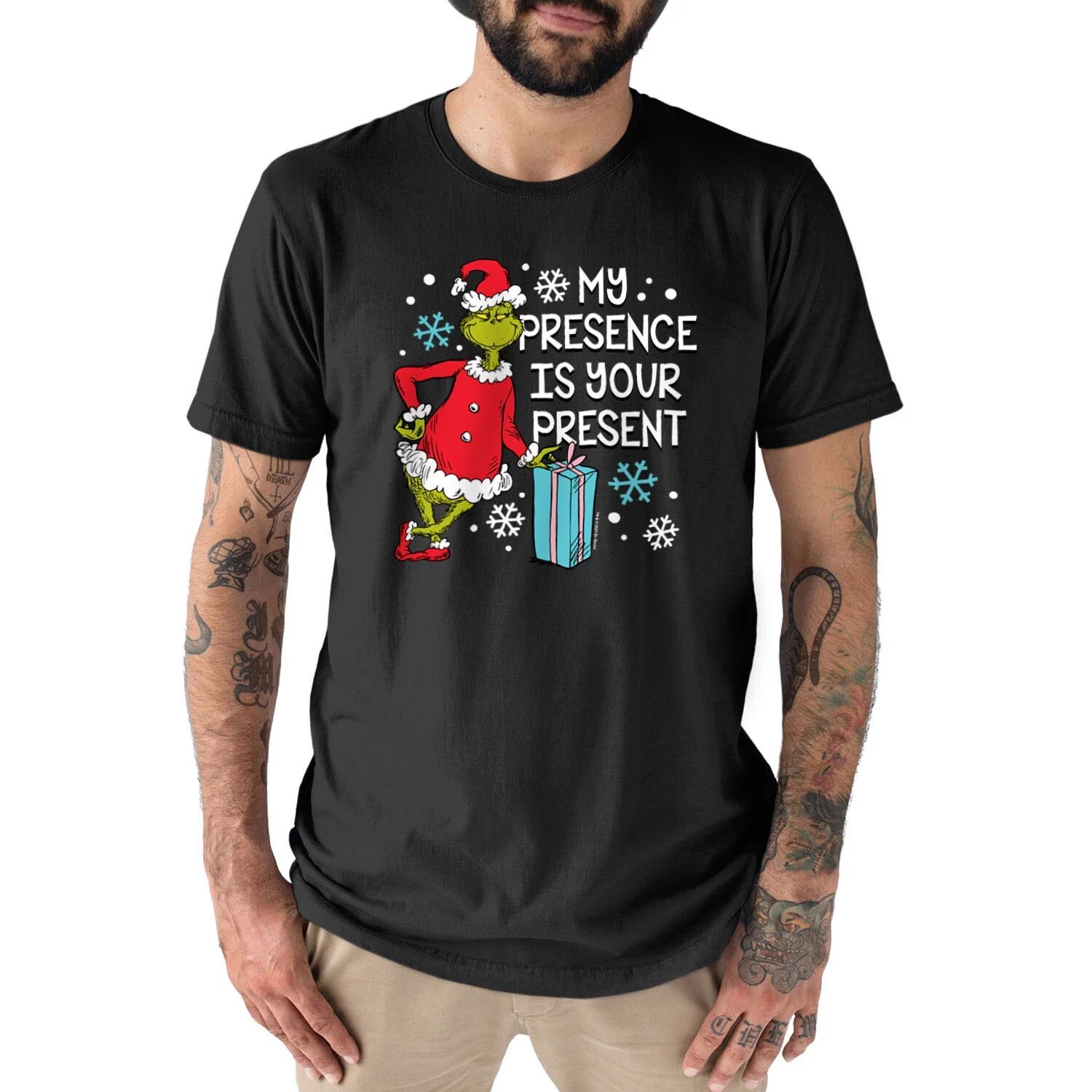 

Мужская футболка Dr. Seuss Grinch My Presence Is Your Present Licensed Character