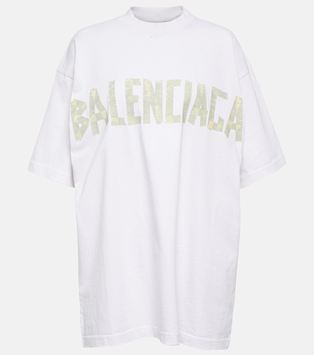 

Футболка из хлопкового джерси tape type Balenciaga, белый